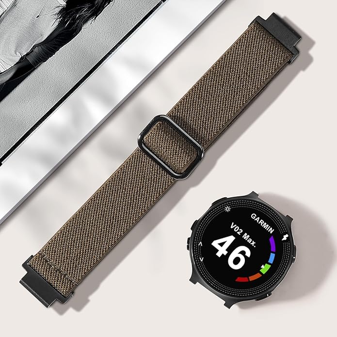Elastic Nylon Watchband Compatible with Garmin Forerunner 235/220/230/620/630/735XT,Soft Adjustable Sport Stretchy Replacement Strap for Forerunner 235 Lite/Approach S20/S6/S5 Accessory