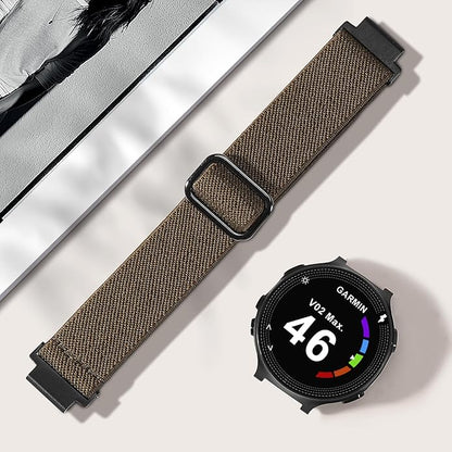 Elastic Nylon Watchband Compatible with Garmin Forerunner 235/220/230/620/630/735XT,Soft Adjustable Sport Stretchy Replacement Strap for Forerunner 235 Lite/Approach S20/S6/S5 Accessory