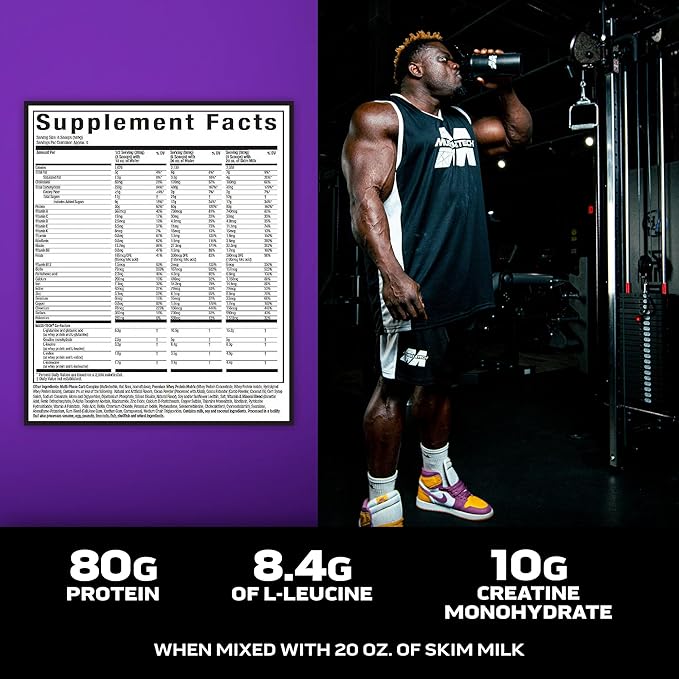 Muscletech High-Protein Mass Gainer (Triple Chocolate Brownie, 6LB) - Mass Tech Extreme 2000 Mass Gainer Protein Powder Supplement - Weight Gainer for Increase Muscle, Enhanced Recovery & Strength