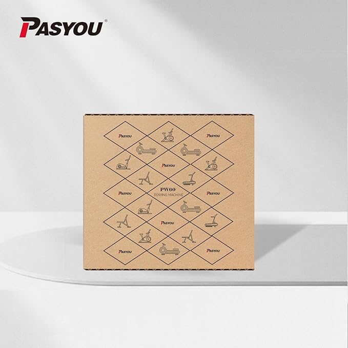 PASYOU Water Rowing Machines for Home Oak Wood Foldable Rower Machine 350LB Weight Capacity, 6 Levels Adjustable Row Machines with Monitor & Device Holder & 14L Tank, Bluetooth with Kinomap APP