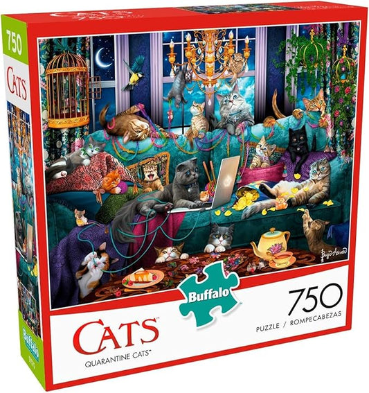 Buffalo Games - Brigid Ashwood - Quarantine Cats - 750 Piece Jigsaw Puzzle For Adults -Challenging