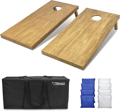 GoSports 4 ft x 2 ft Regulation Size Wooden Cornhole Boards Set - Includes Carrying Case - Full Regulation Size Bean Bag Toss Boards