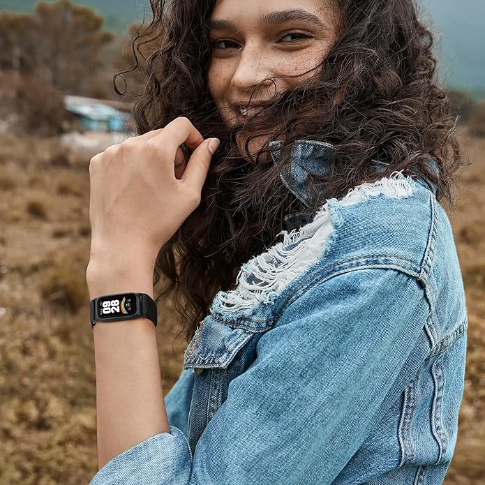 2 Pack Elastic Bands Compatible with Xiaomi Smart Band 9 Active Women Men, Soft Nylon Replacement Sport Wriststrap for Redmi Band 3