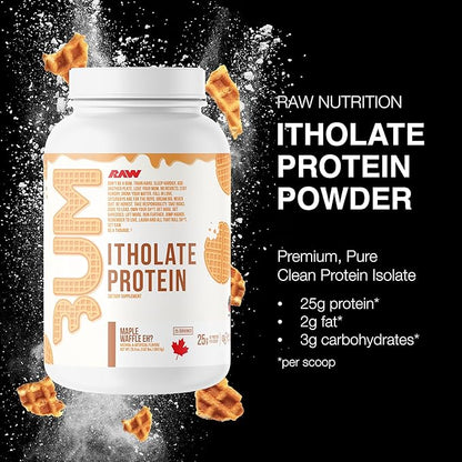 RAW Whey Isolate Protein Powder, Maple Waffle Eh? (CBUM Itholate) - 100% Grass-Fed Sports Nutrition Powder for Muscle Growth & Recovery - Low-Fat, Low Carb, Naturally Flavored - 25 Servings