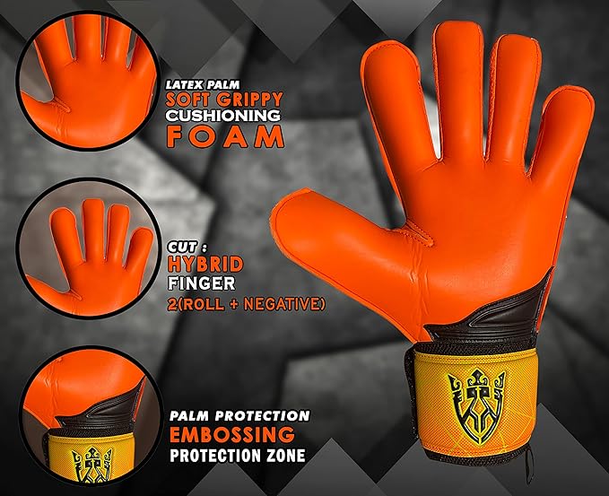 Soccer Goalie Goalkeeper Gloves for Kids Boys Youth & Adult,Latex Strong Grip Palms with Removable Finger Spines Protection Children Football Gloves for Training/Match(Sizes 5-10,6 Styles)