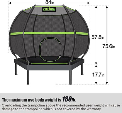 Trampoline for Kids, Heavy Duty Recreational Trampolines Toddler Trampoline with Enclosure Net Ladder Indoor Outdoor Trampoline CPC Approved