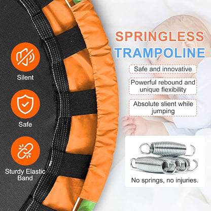 Ativafit 36inch Mini Toddler Trampoline for Kids Ages 2-6 Indoor Outdoor Folding Small Rebounder Trampoline with Foam Handle Safety Padded Cover Fun for Kids