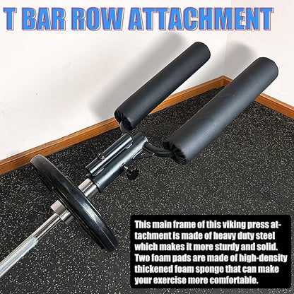 Viking Press Landmine Handle for 2-Inch Barbell, Hack Squat T-Bar Row Attachment Strength Training Accessories, Shoulder Press Landmine Attachment Equipment