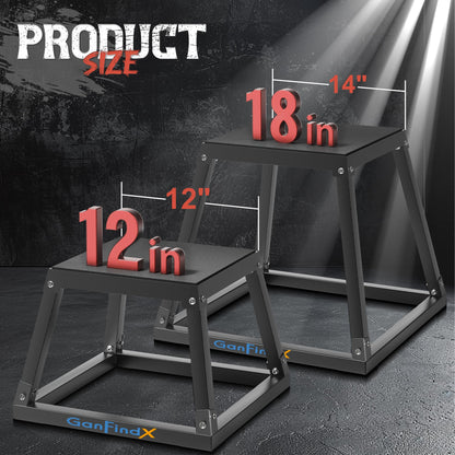 GanFindX Plyometric Jump Box, 18Inch Steel Platform for Fitness Training