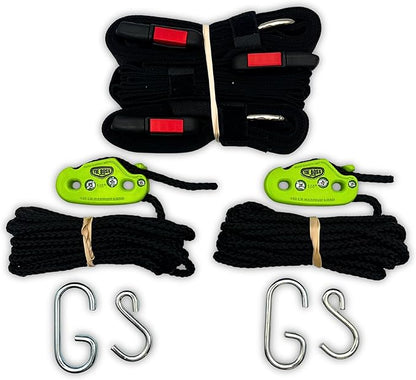 Tie Boss Kayak Hanger, Cargo Ceiling Storage, Overhead Storage, Watercraft Garage Storage, Hoist System. Green