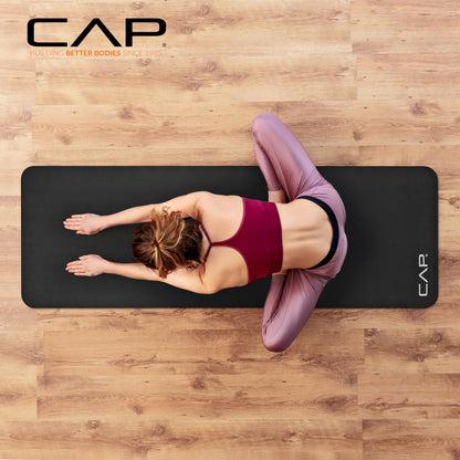 CAP Barbell Yoga Mat 1" Thick with Carrying Strap - High Density Exercise Mat for Yoga, Pilates