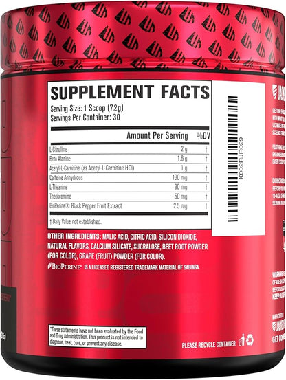 Jacked Factory NITROSURGE Shred Pre Workout Supplement - Energy Booster, Instant Strength Gains, Sharp Focus, Powerful Pumps - Nitric Oxide Booster & PreWorkout Powder - 30Sv, Black Cherry