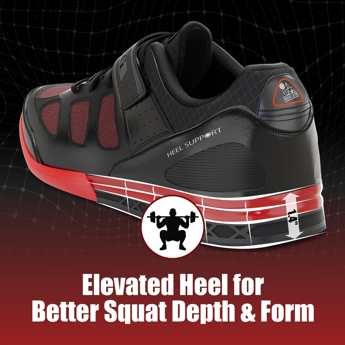 Nordic Lifting VENJA Weightlifting Shoes – Men's Crossfit, Gym & Lifting Footwear with Non-Slip