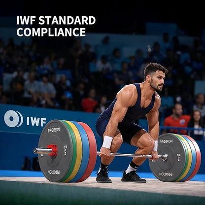 PROIRON Olympic Rubber Bumper Plates,Floor Protective Weight Plates,2" Solid Weight Plates for Barbell Strength Training and Weight Lifting,Less Impact, Absorb Bounce & Shock,5KG(11LB)/10KG(22LB)/15KG(33LB)/20KG(44LB),Single or Pair