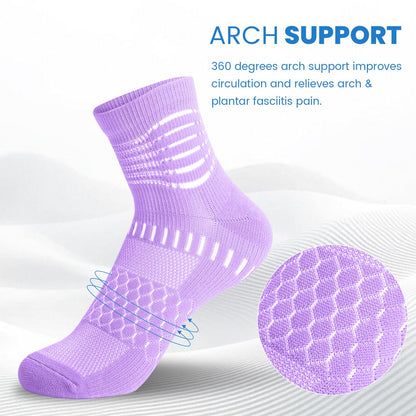 IRAMY Ankle Compression Socks for Women Men Plantar Fasciitis Relief Cushioned Athletic Running
