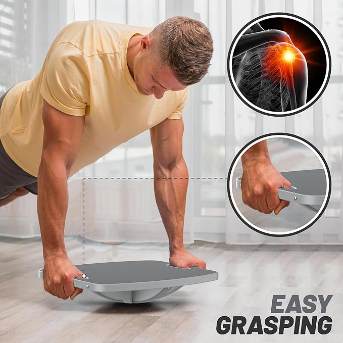 Advanced Wood Balance Board, 360 Degree Rotation and Tilt - Non-Slip 500 lbs Wobble Board for Standing Desk, Physical Therapy and Yoga Practice, Core Strength, Stability for Men, Women, Young and Old