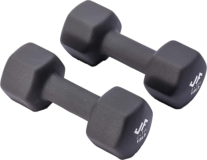 JFIT Dumbbell Pairs or Sets – Neoprene & Vinyl Coated Hand Weights for Home Gym, Strength Training, Aerobics, Cardio Exercise and Fitness