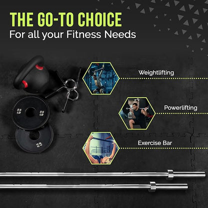 Invictus Men’s Barbell (7FT) (44LBS Bar Weight) (1500LBS Weight Capacity) Weight Training Barbell, Home Gym Fitness Essential, Strength Training Workout Bar, Portable Exercise Equipment