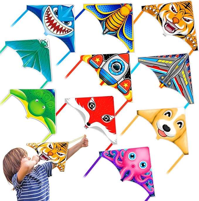 8 Pack Mini Kites for Boys Girls 3-5 6 7 8 Gift & Party Favors, Finger Launcher Kites Easy to Fly Ejection Kite for Kids Teens Ages 4-18 Beach Park Backyard Outdoor Sports Flying Toys