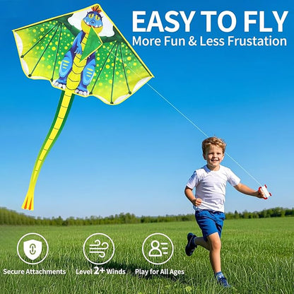 YongnKids Kite for Kids Age 4-8 8-12, Large Kites for Boys Adults Easy to Fly & Assemble, with 328ft String,Perfect for Beach Trip Park Family Activities Outdoor Games