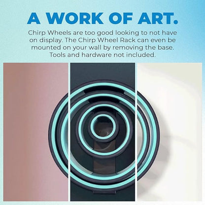 Chirp Wheel Rack - Storage for Muscle Massage Rollers, Secure & Easy Storage for All 4 Roller Sizes (Wheels Not Included)