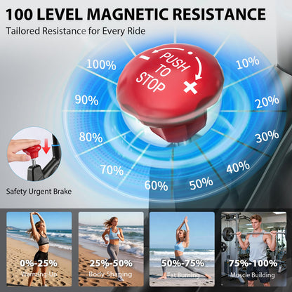 Exercise Bike, Wenoker Magnetic Stationary Bike for Home App Sync Indoor Bike with Adjustable Seat