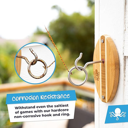 Hook and Ring Game Women and Man Cave Game Room Decor, Ring Game on a String for Game Room Games. Hook and Ring Toss Game Stocking Stuffers for Kids, and Gifts for Men Who Have Everything