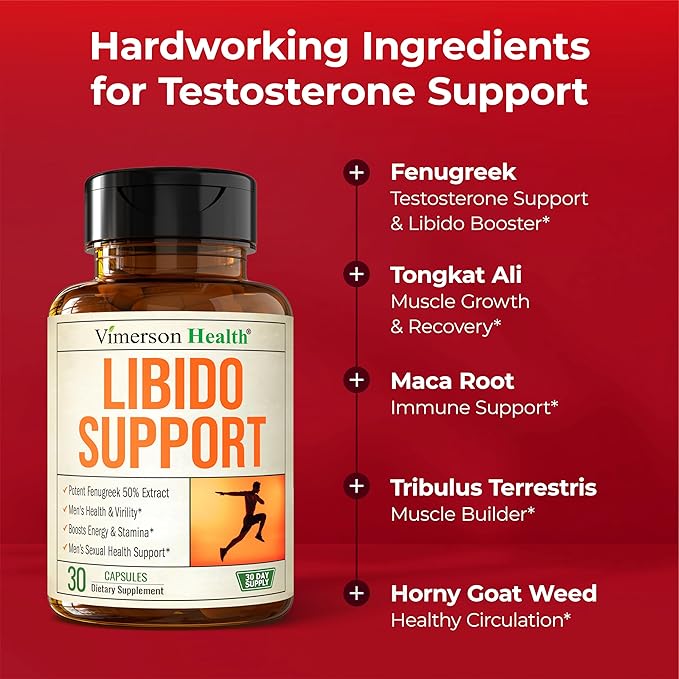Testosterone Supplement for Men ??Libido Support: Maca Root, Fenugreek, Tongkat Ali, Horny Goat Weed & Tribulus ??Muscle Builder for Men ??Energy, Drive & Strength ??Workout Supplements ??30 Capsules