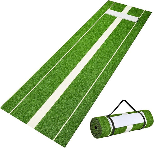 VEVOR 10x3ft Softball/Baseball Pitching Mat with Rubber Mound - Anti-Fade Turf & Anti-Slip Foam