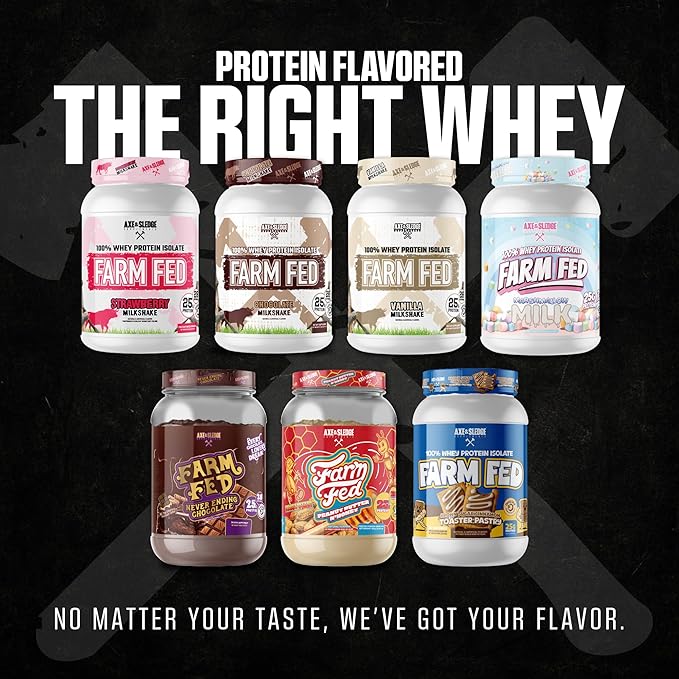 Axe & Sledge Farm Fed 100% Whey Protein Isolate | 25g Protein | Low Carb, Low Sugar, Gluten Free | Protein Powder for Men and Women | Keto | Made in The USA | 28 Servings, Peanut Butter N' Honey