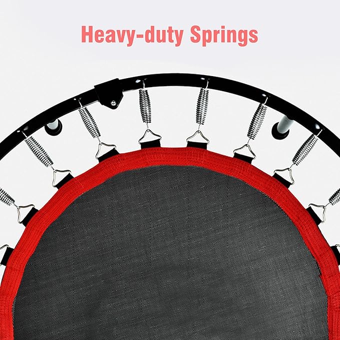 450 LBS Foldable Mini Trampoline for Adults & Kids 40" Rebounder Trampoline with Adjustable Foam Bar for Indoor Workout Fitness