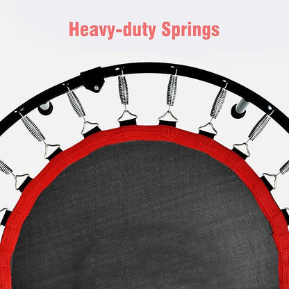 450 LBS Foldable Mini Trampoline for Adults & Kids 40" Rebounder Trampoline with Adjustable Foam Bar for Indoor Workout Fitness