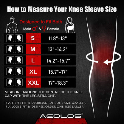 AEOLOS Knee Sleeves (1 Pair)，7mm Compression Knee Braces for Heavy-Lifting,Squats,Gym and Other