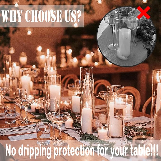 36 Pcs Ivory Pillar Candles Bulk Set，Hurricane Candlesï¼? Different Lengths (12 Each)，Dripless Unscented Smokeless，Gives You a Better Atmosphere When Organizing Wedding or Event Party.