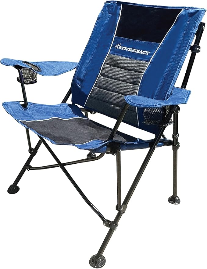 STRONGBACK Camping Chair XL Guru Heavy Duty Camping Chairs with Lumbar Support, Backpack Folding Camp Chair