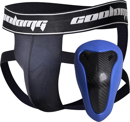 COOLOMG MMA Jock Straps with Cup for Men Adult 4-Straps Athletic Supporters with Groin Cup for BJJ Boxing Muay Thai Wrestling