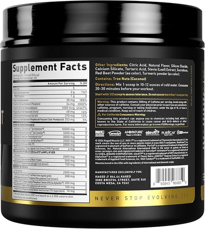Kaged Pre Workout Elite Powder | Cherry Limeade | Pre-Workout with Creatine, Beta Alanine, L-Citrulline, BCAAs | 388 mg Organic Caffeine | Pre Supplements for Men & Women | 20 Servings