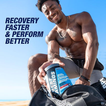 BPI Sports Best Aminos - BCAA Powder Post Workout & Glutamine Recovery Drink with Branched Chain Amino Acids for Hydration & Recovery, for Men & Women - Fruit Punch - 25 Servings (Pack of 5)