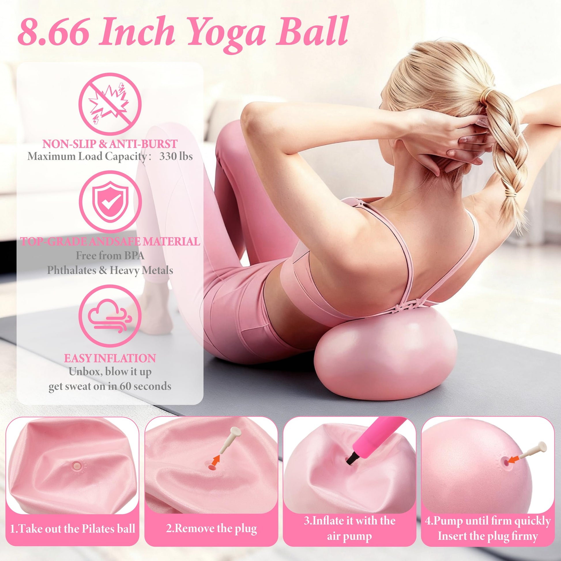 LarFaFa Pilates Kit for Home Workouts, Pilates Equipment Ring and Ball Set, Pilates Essentials Kit