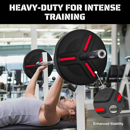 Cast Iron Plate Weights by Tribe WOD- Gym Weights for Men and Women, Cast Iron Plate Weights 1 of 2, Rubber and Steel Weights for Lifting (1 Plate)