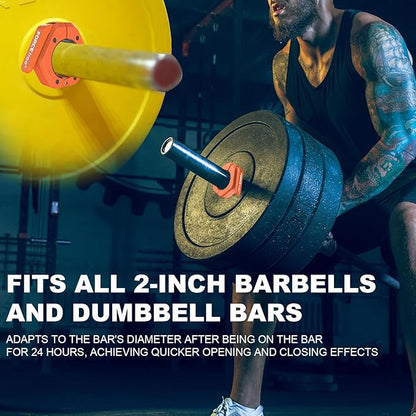 Barbell Clips (Pair), Barbell Clamps, Quick Release Olympic Barbell Clamps with Anti Slip TPR Grip, Barbell Collars for Secure Weightlifting & Powerlifting (Black) (MAG, Green)