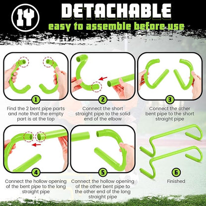 Wettarn 10 Pcs Speed Agility Training Hurdles Detachable Durable Hurdle Agility Plyometric and All Purpose Speed Training Equipment for Athletes Soccer Basketball