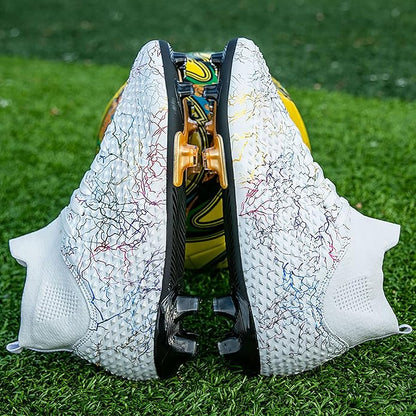 Men's Soccer Shoes High-Top Soccer Cleats Outdoor Breathable Athletic Professional Spikes Youth Boys Football Shoes Unisex