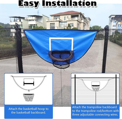 Trampoline Basketball Hoop, with Pump and 4 Mini Balls, Easy to Install, Universal Trampoline Accessories, Trampolines Basketball for Dunking