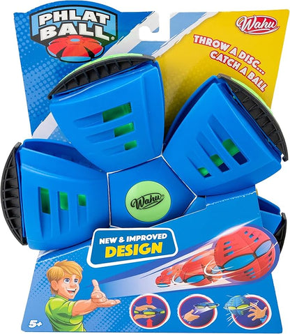WAHU Phlat Ball Classic Flying Saucer Ball Toy for Kids Ages 5+, Collapsible Time Delay Frisbee Flying Disc Toy, Throw a Disc Catch a Ball, Blue