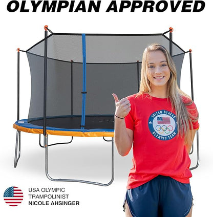 Sportspower Outdoor Trampoline with Safety Enclosure Net, 15FT