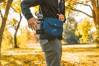 Kestrel Black Disc Golf Bag - Fits 6-10 Golf Discs + Bottle - For Beginner & Advanced Golfers - Extremely Durable Canvas - Frisbee Golf Bag - Small Sling/Shoulder Disc Golf Bag For Men & Women