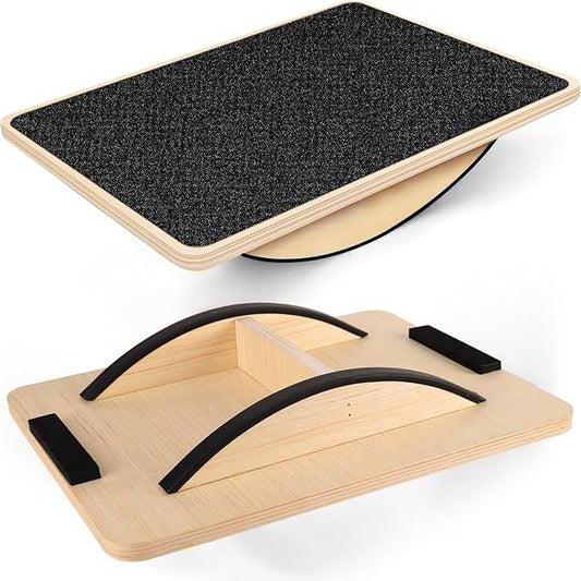 Balance Board for Adults-Anti-Slip Wobble Slant Board for Physical Therapy,Office Balance Beam,Core Strength Trainer-Wooden Rocker Board