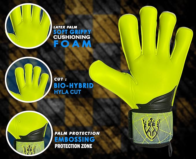 Soccer Goalie Goalkeeper Gloves for Kids Boys Youth & Adult,Latex Strong Grip Palms with Removable Finger Spines Protection Children Football Gloves for Training/Match(Sizes 5-10,6 Styles)