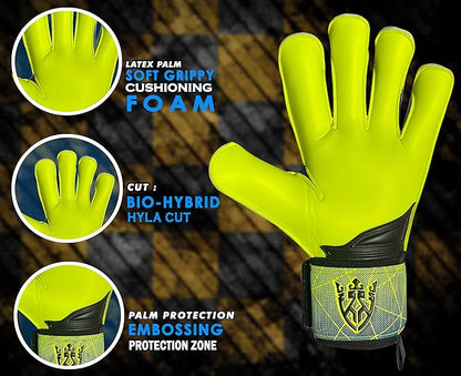 Soccer Goalie Goalkeeper Gloves for Kids Boys Youth & Adult,Latex Strong Grip Palms with Removable Finger Spines Protection Children Football Gloves for Training/Match(Sizes 5-10,6 Styles)